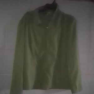 Notations Olive Green Long Sleeve Blouse